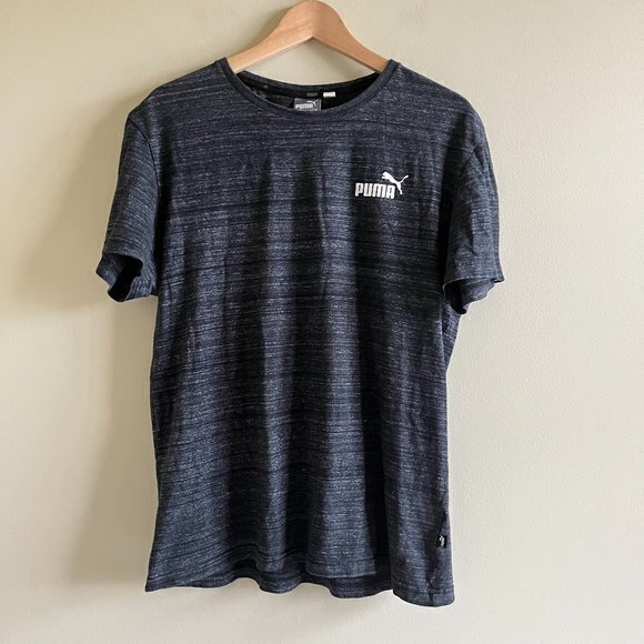 PUMA Men's Heather‎ Gray T-Shirt Logo Short Sleeve Top Size M Athletic Crewneck - Picture 1 of 3